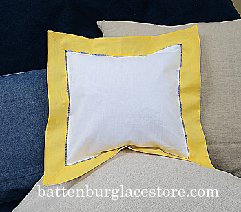 Pillow Sham Cover.26x26 Square.White with Lemon Chrome color - Click Image to Close